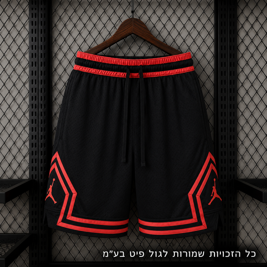 מכנס Jordan Diamond שחור עם פסים אדומים